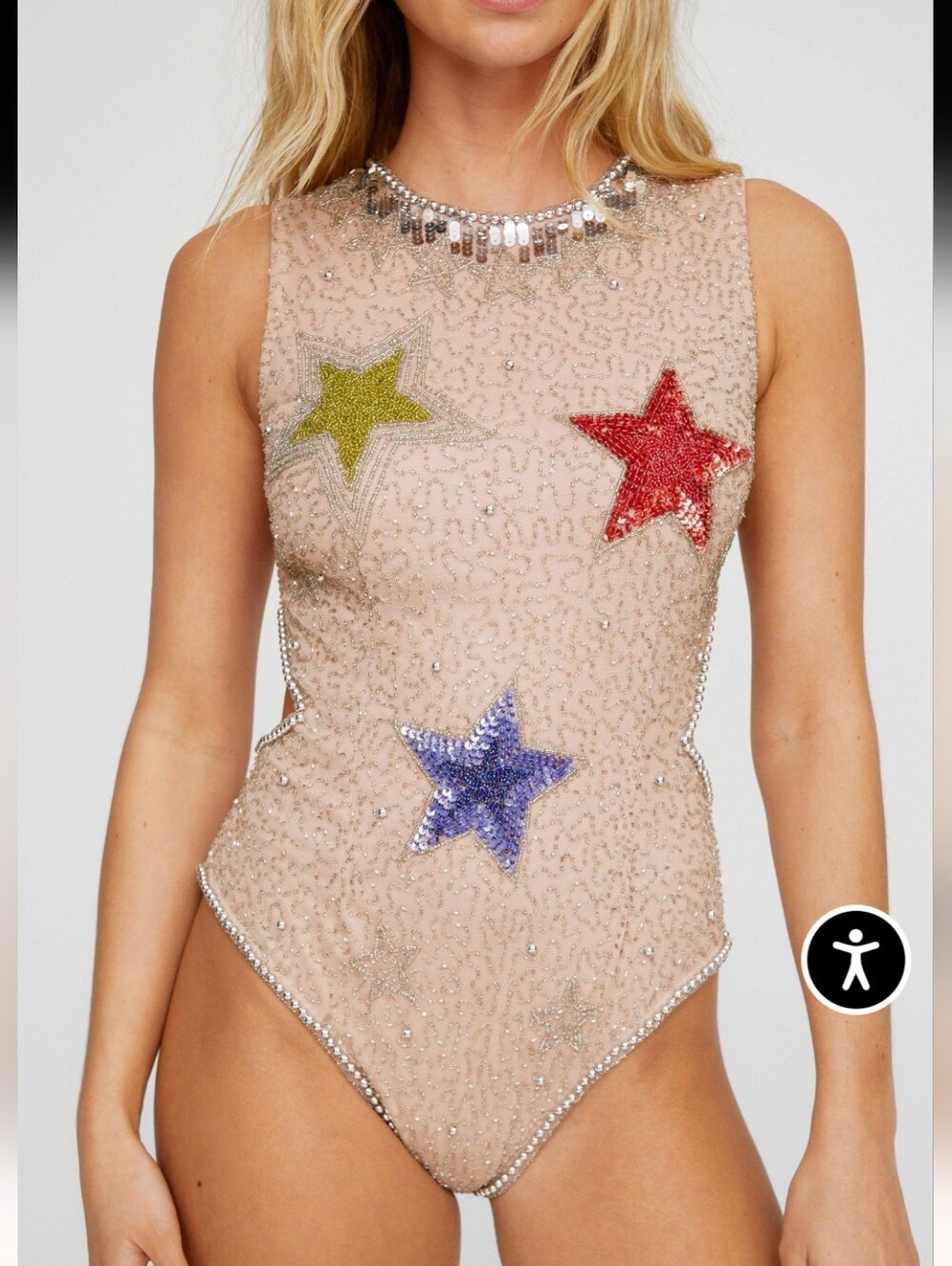 NastyGalStar Embellished Cut Out Bodysuit